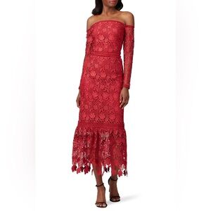 Shoshanna | Dresses | Beautiful Red Lace Shoshanna Dress Size 2 | Poshmark